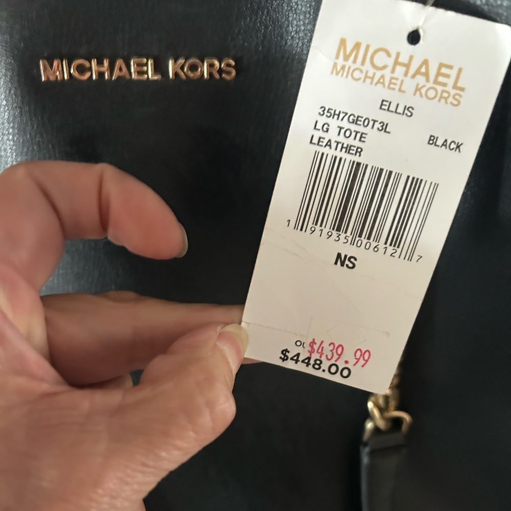 Michael Kors Black Tote with Gold Accents - Picture 2 of 6